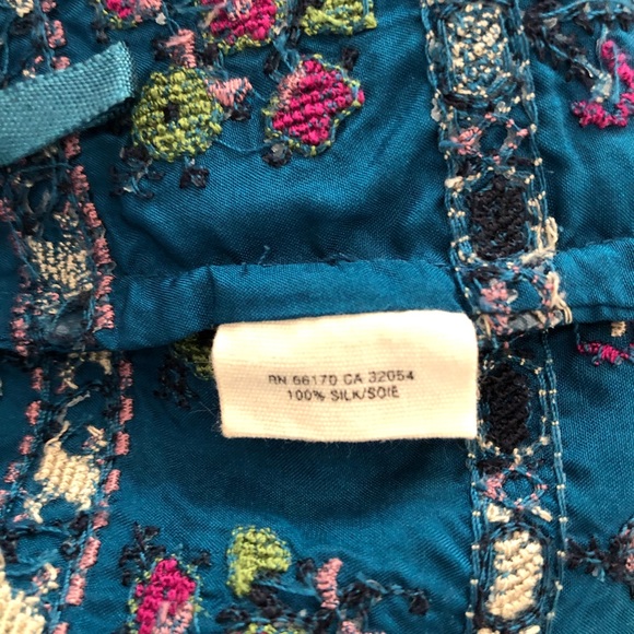 Anthropologie Floreat silk embroidered top 2 - Picture 3 of 8